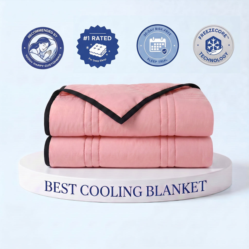 Ice-Infused Cooling Blanket For Hot Sleepers With Breathable Comfort - Elesira