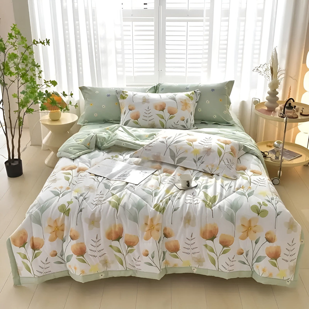 Lightweight Cooling Cotton Blanket With Breathable Fabric For Hot Sleepers - Elesira