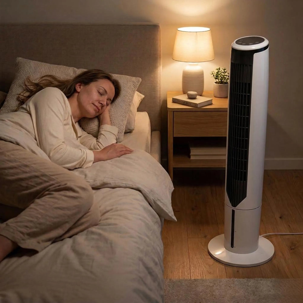 Cooling Breeze Portable Tower Fan For Quiet, Space-Saving Room Cooling - Elesira