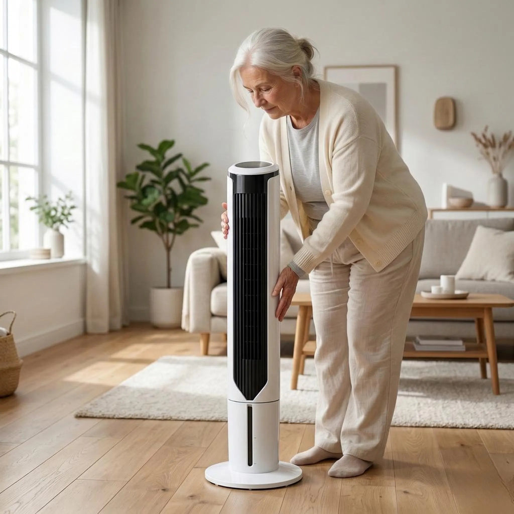 Cooling Breeze Portable Tower Fan For Quiet, Space-Saving Room Cooling - Elesira