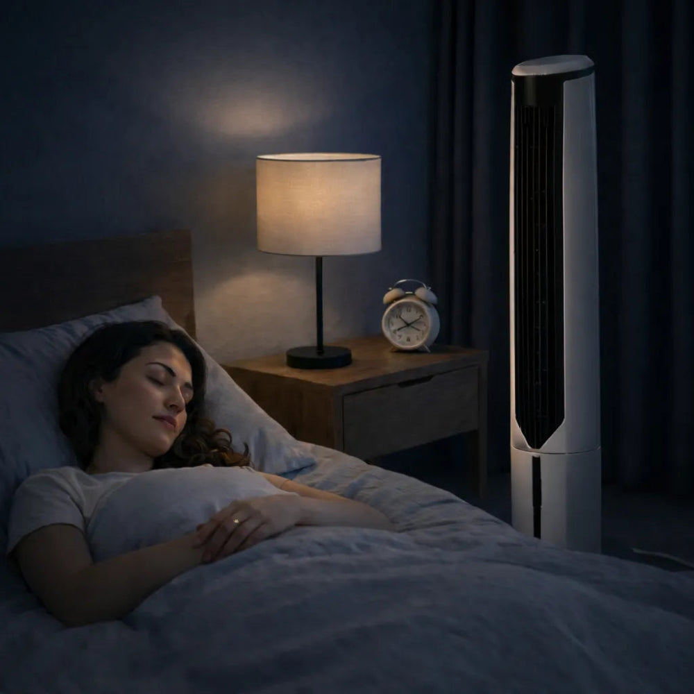 Cooling Breeze Portable Tower Fan For Quiet, Space-Saving Room Cooling - Elesira