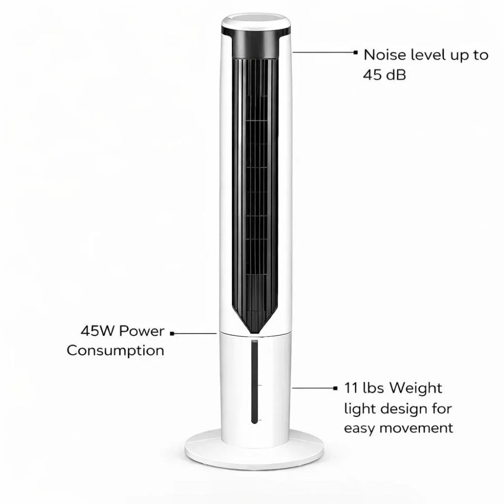 Cooling Breeze Portable Tower Fan For Quiet, Space-Saving Room Cooling - Elesira