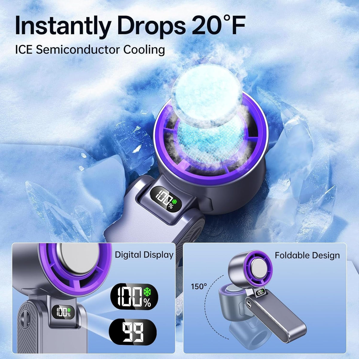 Cooling Breeze Misting Fan With Ice Cooling And Adjustable Turbo Speeds - Elesira