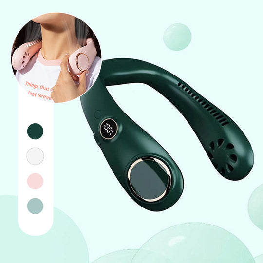 Cooling Breeze Neck Fan With Rechargeable Battery Lightweight Personal Cooling - Elesira