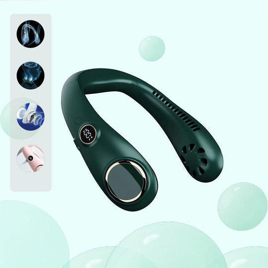 Cooling Breeze Neck Fan With Rechargeable Battery Lightweight Personal Cooling - Elesira