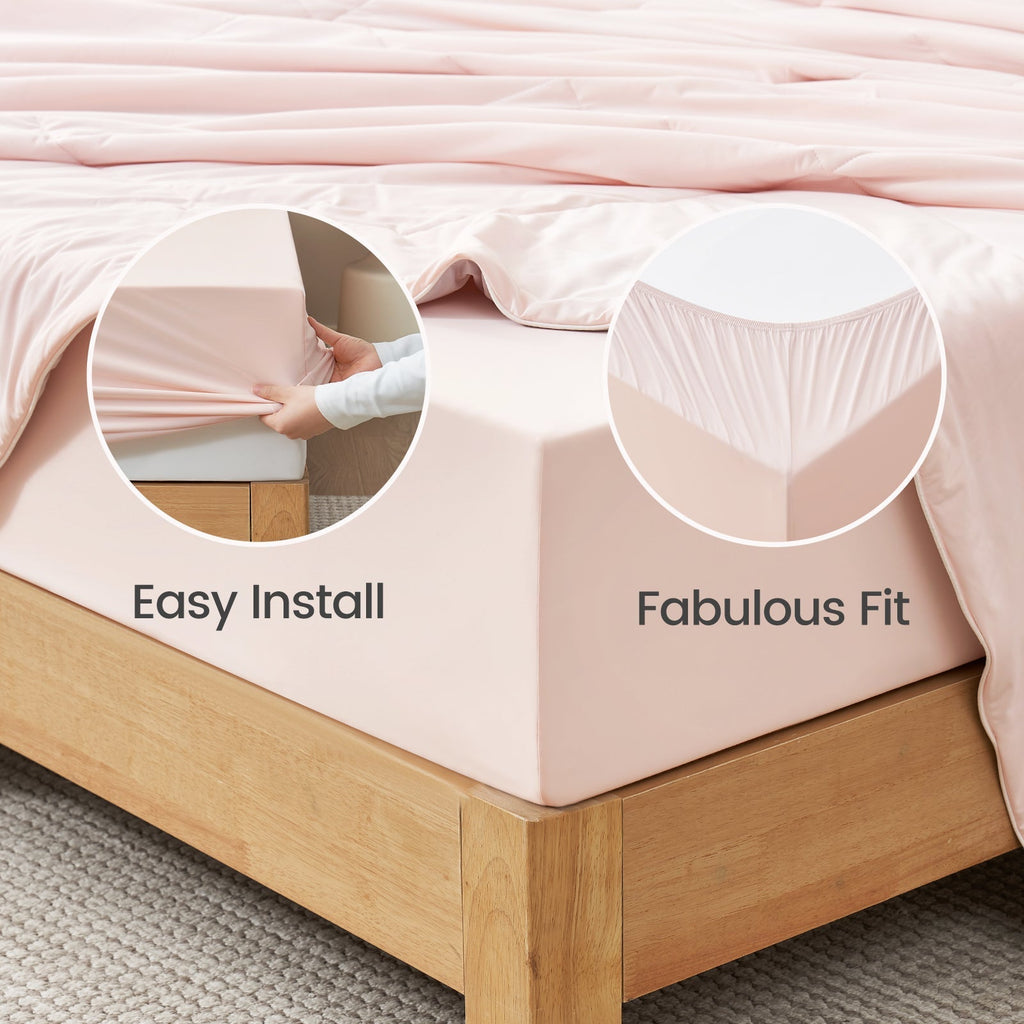 Cooling Comfort Fitted Sheets Featuring Deep Pockets For Hot Sleepers - Elesira