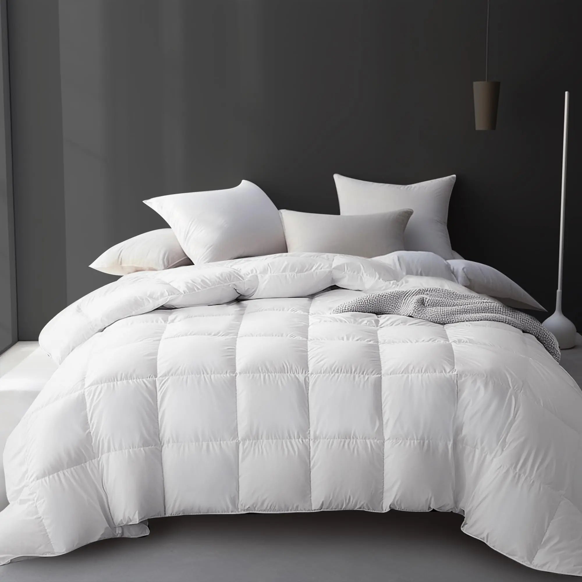 Goose Down Cooling Comforter Set With Breathable Design For All Season Sleep - Elesira