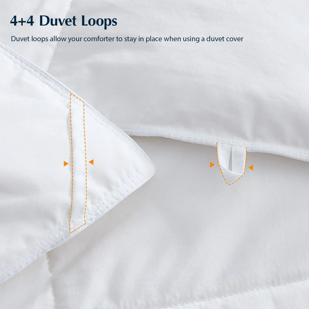 Goose Down Cooling Comforter Set With Breathable Design For All Season Sleep - Elesira