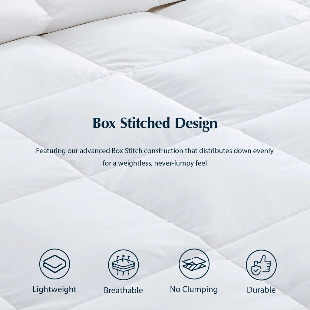 Goose Down Cooling Comforter Set With Breathable Design For All Season Sleep - Elesira