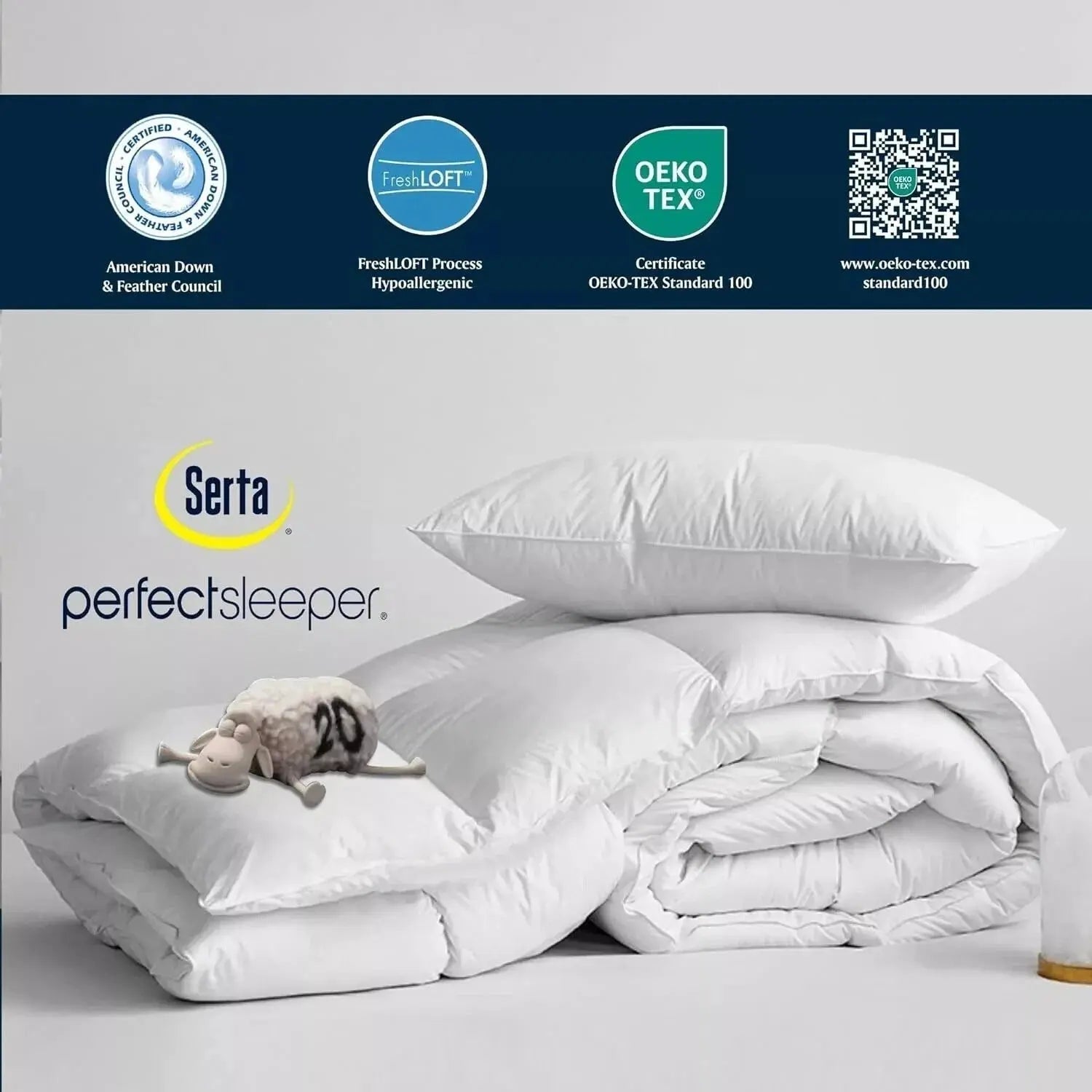 Goose Down Cooling Comforter Set With Breathable Design For All Season Sleep - Elesira
