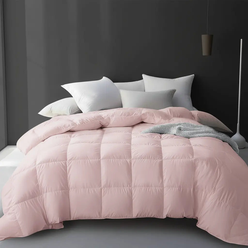 Goose Down Cooling Comforter Set With Breathable Design For All Season Sleep - Elesira