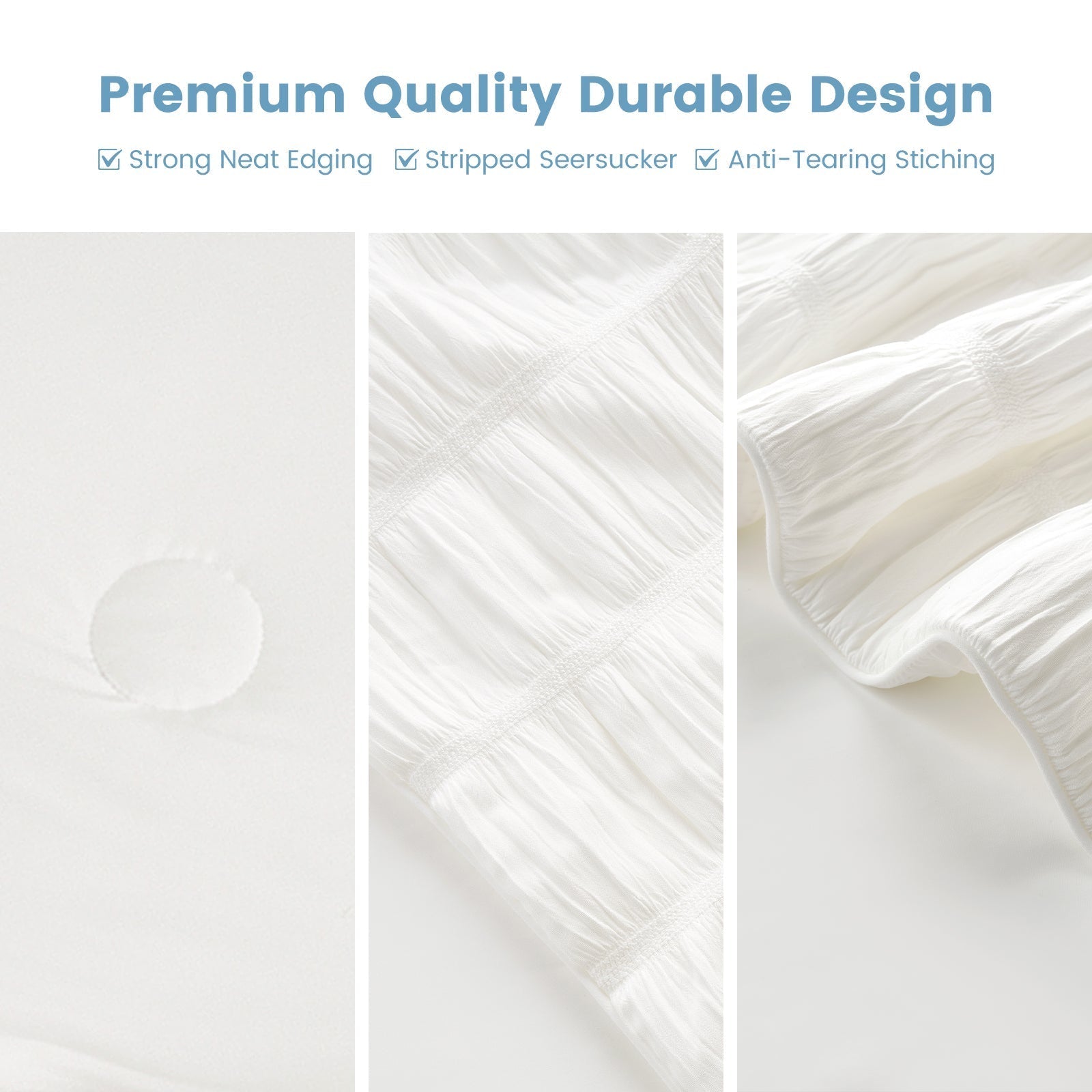 Cooling Comforter With Seersucker Stripes Lightweight Breathable Bedding For Hot Sleepers - Elesira