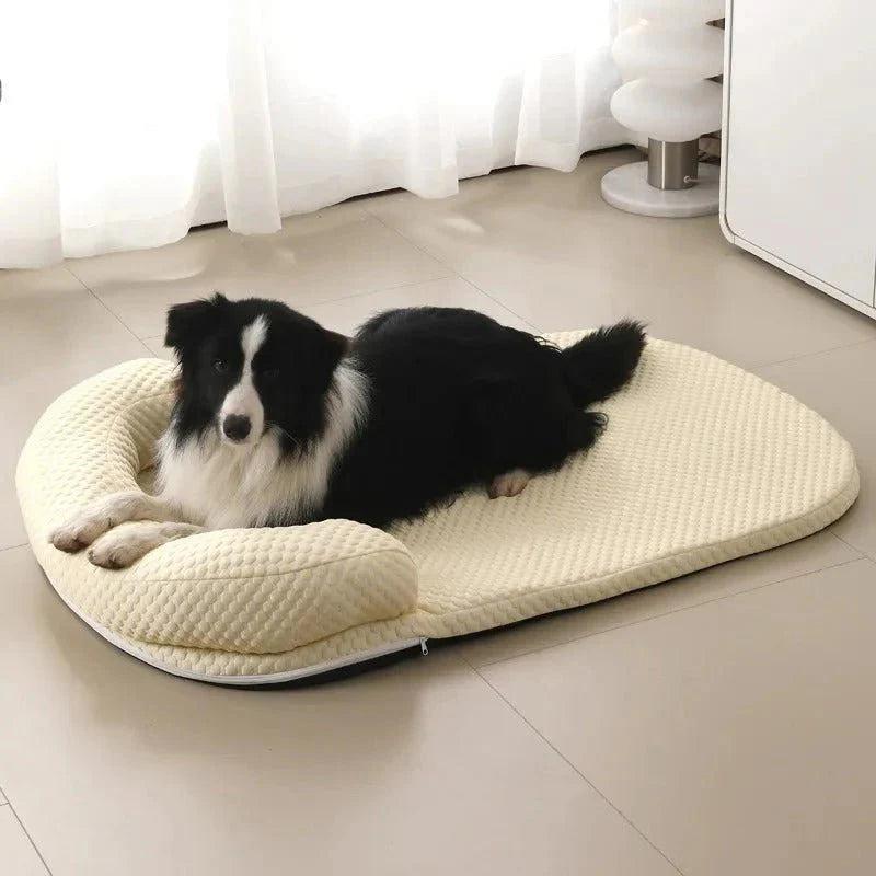 Pet Mattress With Silk Cooling Fabric And Soft Foam Fill For Older Pets - Elesira