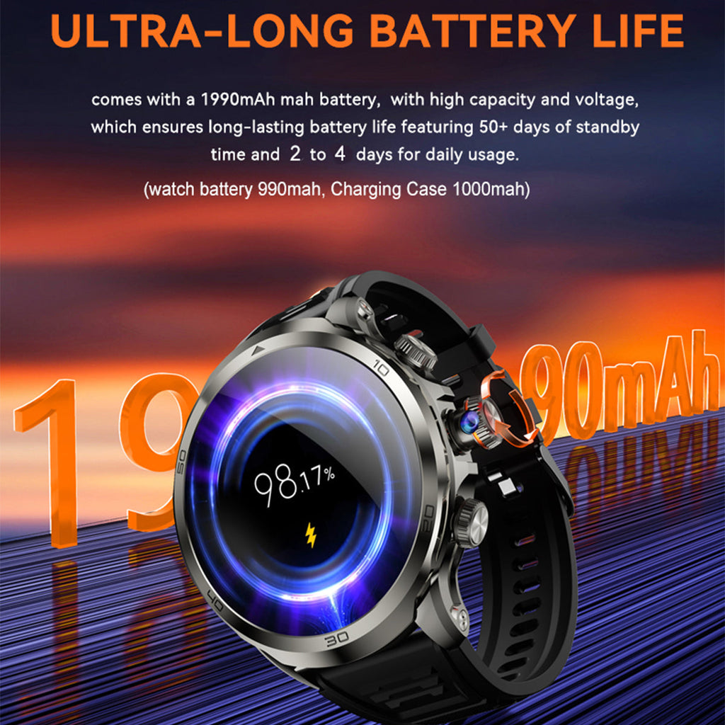 Core Series 4G-smartwatch med 1.85-tommers AMOLED-skærm og kamera - Elesira