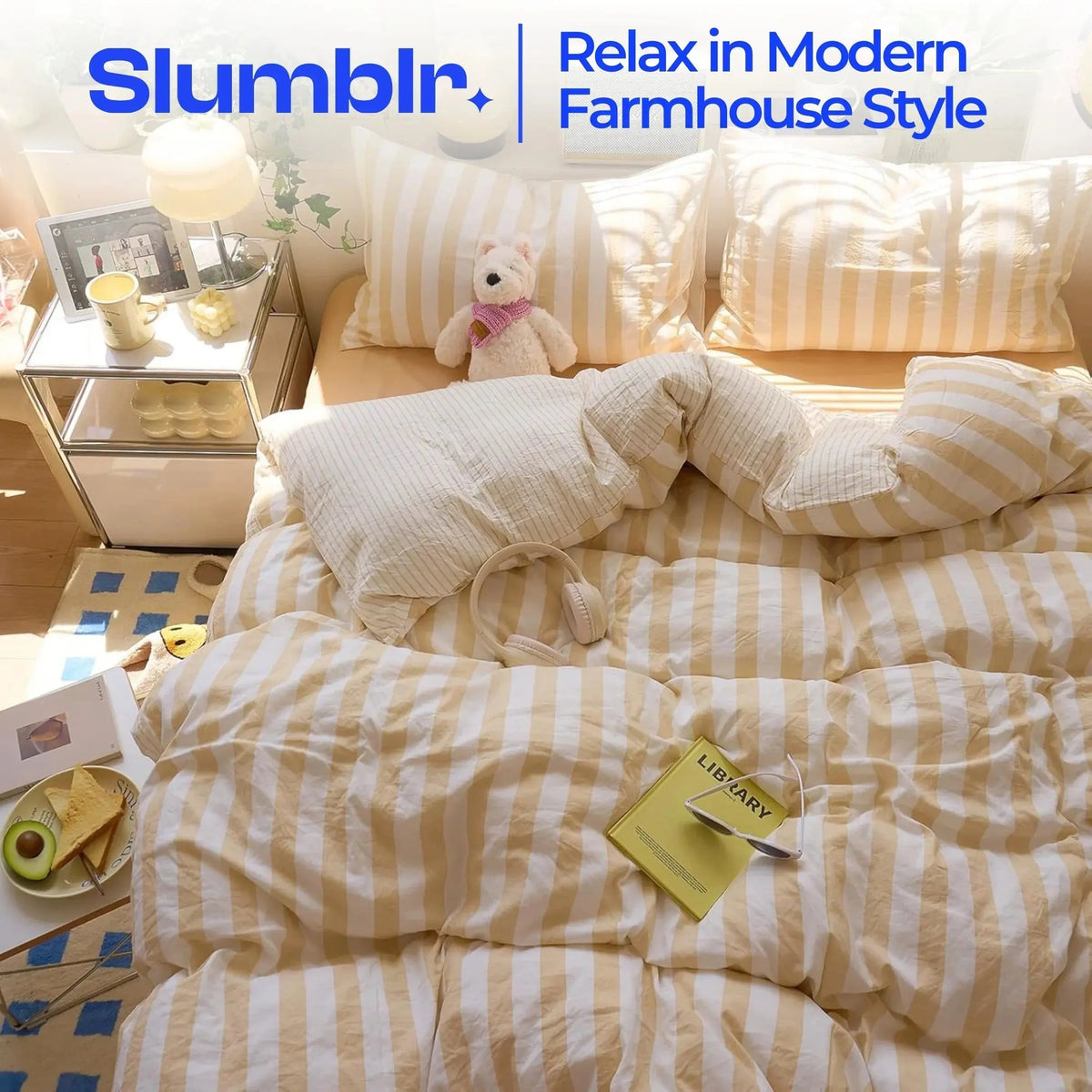 Sengetøjssæt i bomuldsmusselin med åndbar komfort til brug hele året – Elesira