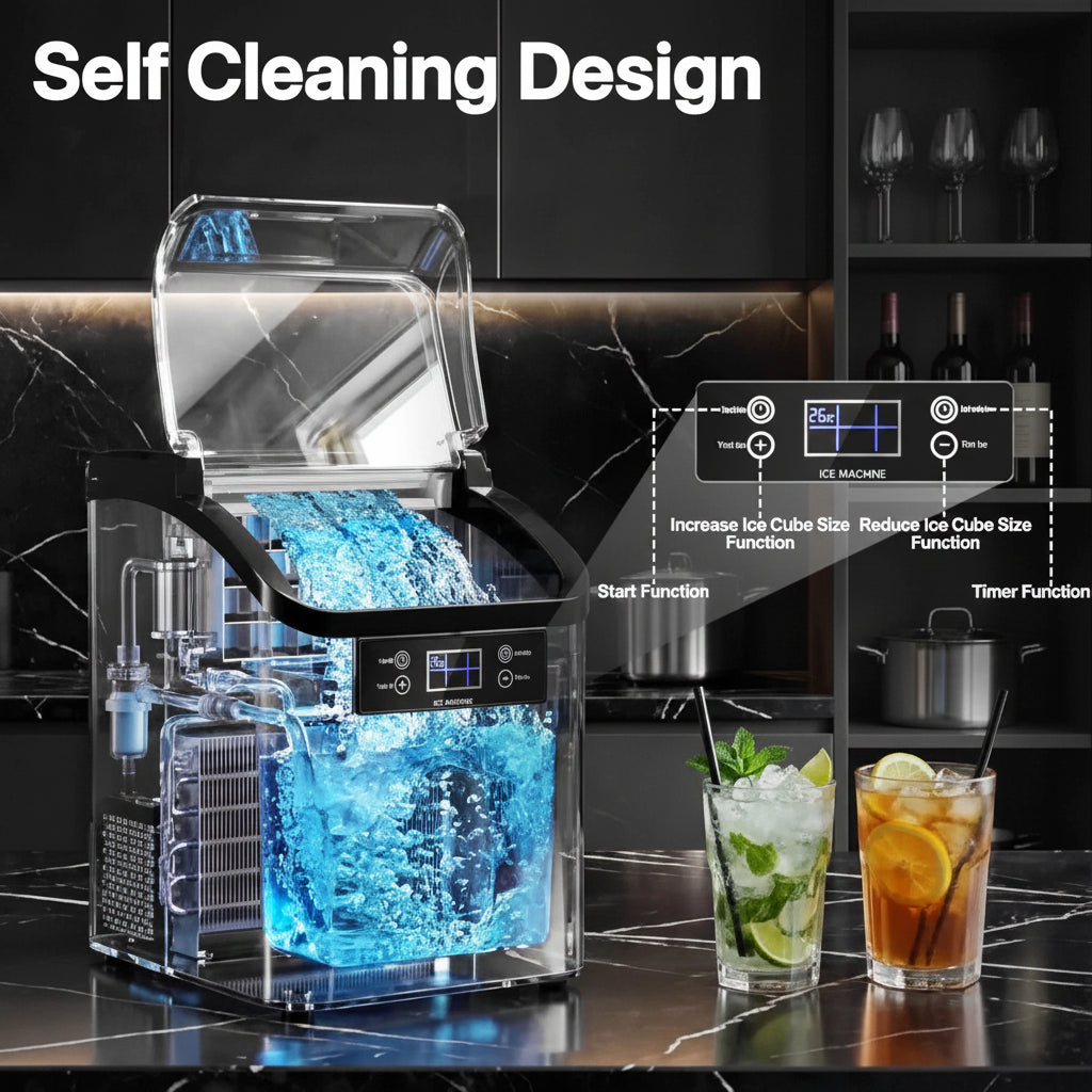 Countertop Style Ice Maker With Large Capacity For Fast Ice - Elesira