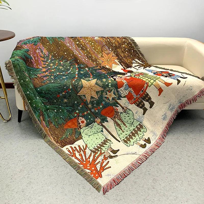 Nutcracker And Stars Fleece Christmas Blanket For Cozy Warmth - Elesira