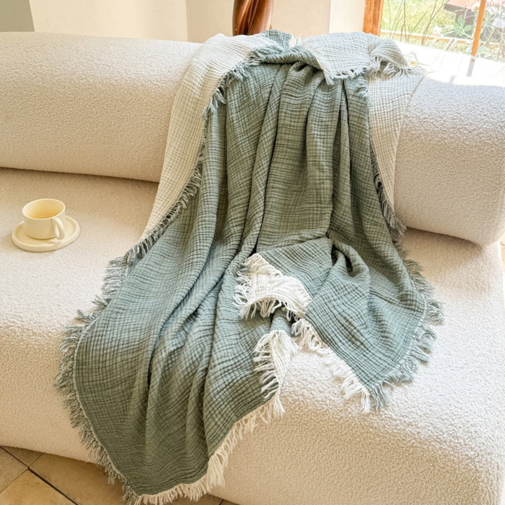Cozy Collection let gazetæppe med frynsekant til komfort hele året – Elesira