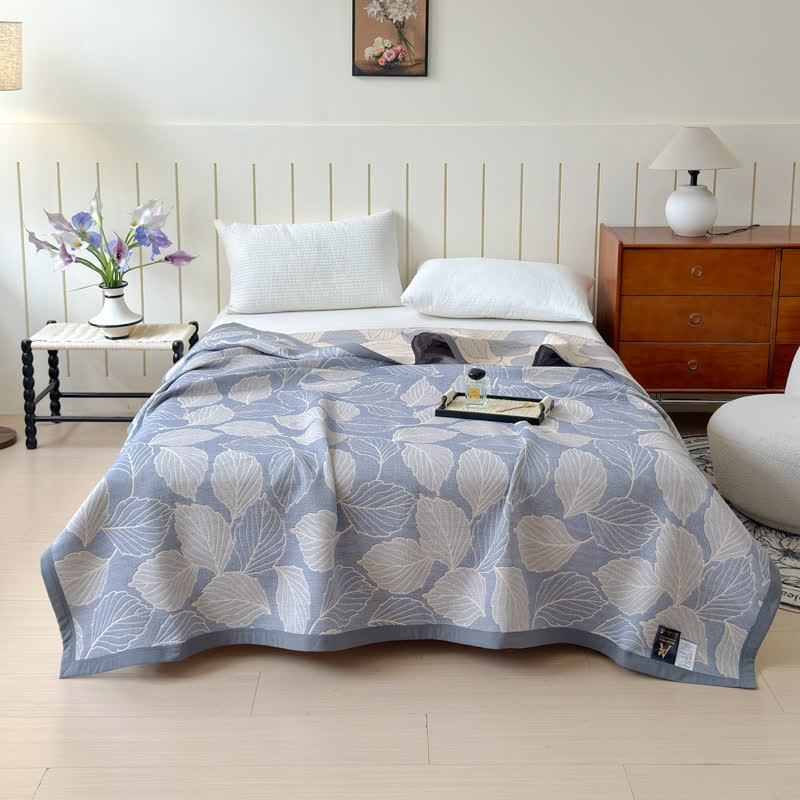 Cozy Comfort Mulberry Leaf Cotton Blanket With Triple Gauze Layers For All Seasons - Elesira