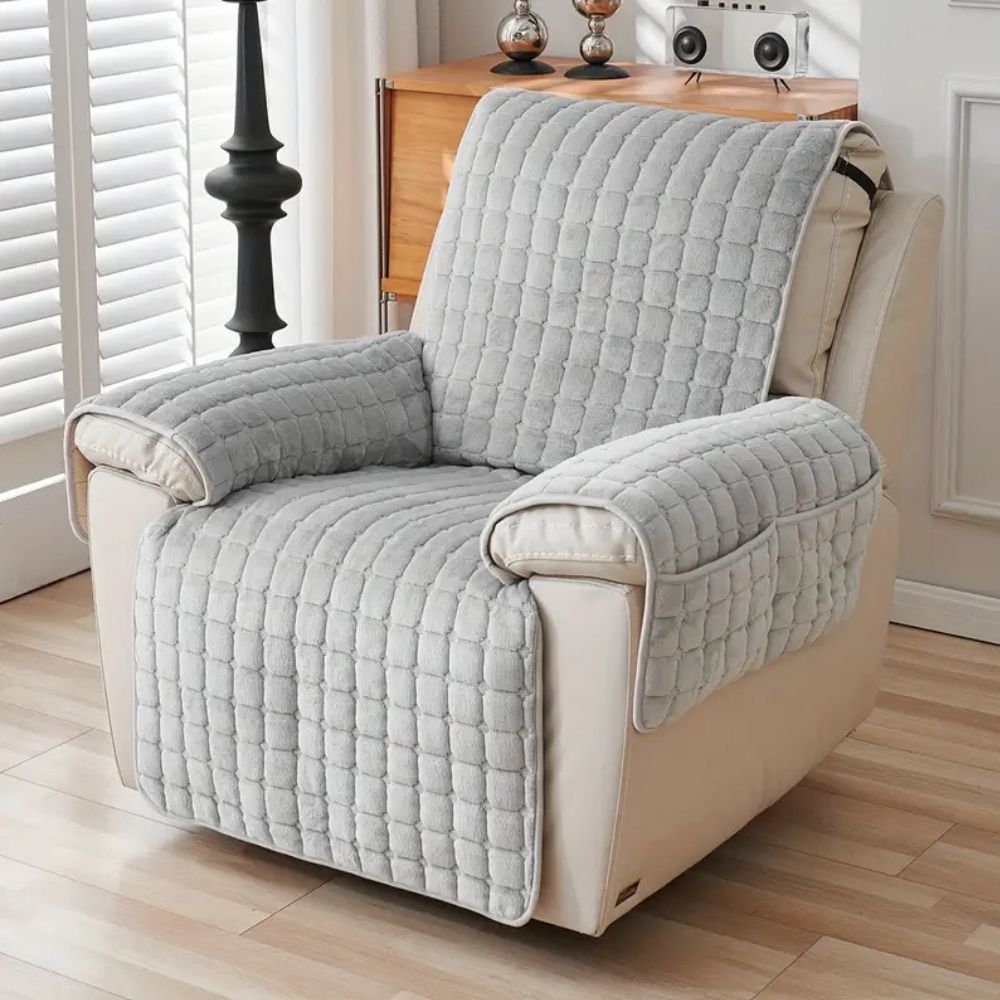 Cozy Comfort Recliner Cover With Plush Texture And Arm Protection, Stretchable Fit - Elesira