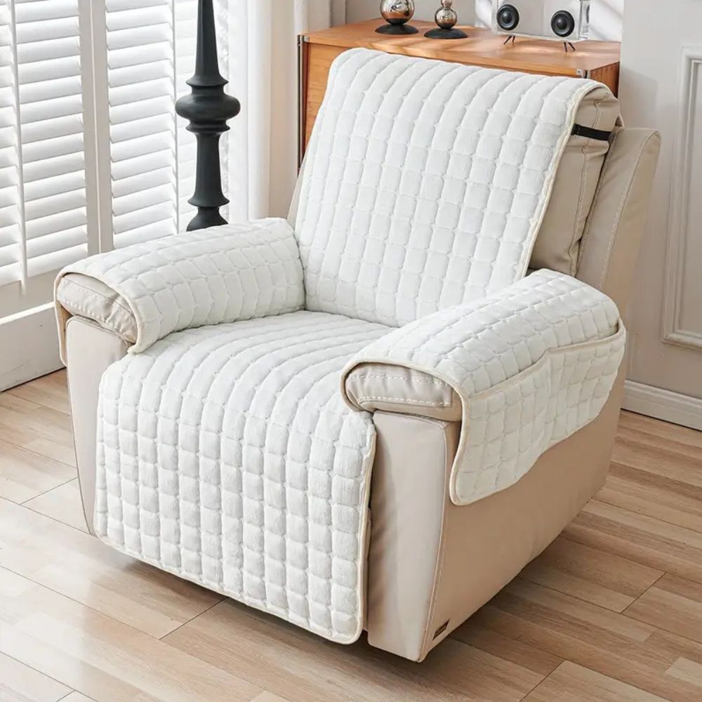 Cozy Comfort Recliner Cover With Plush Texture And Arm Protection, Stretchable Fit - Elesira