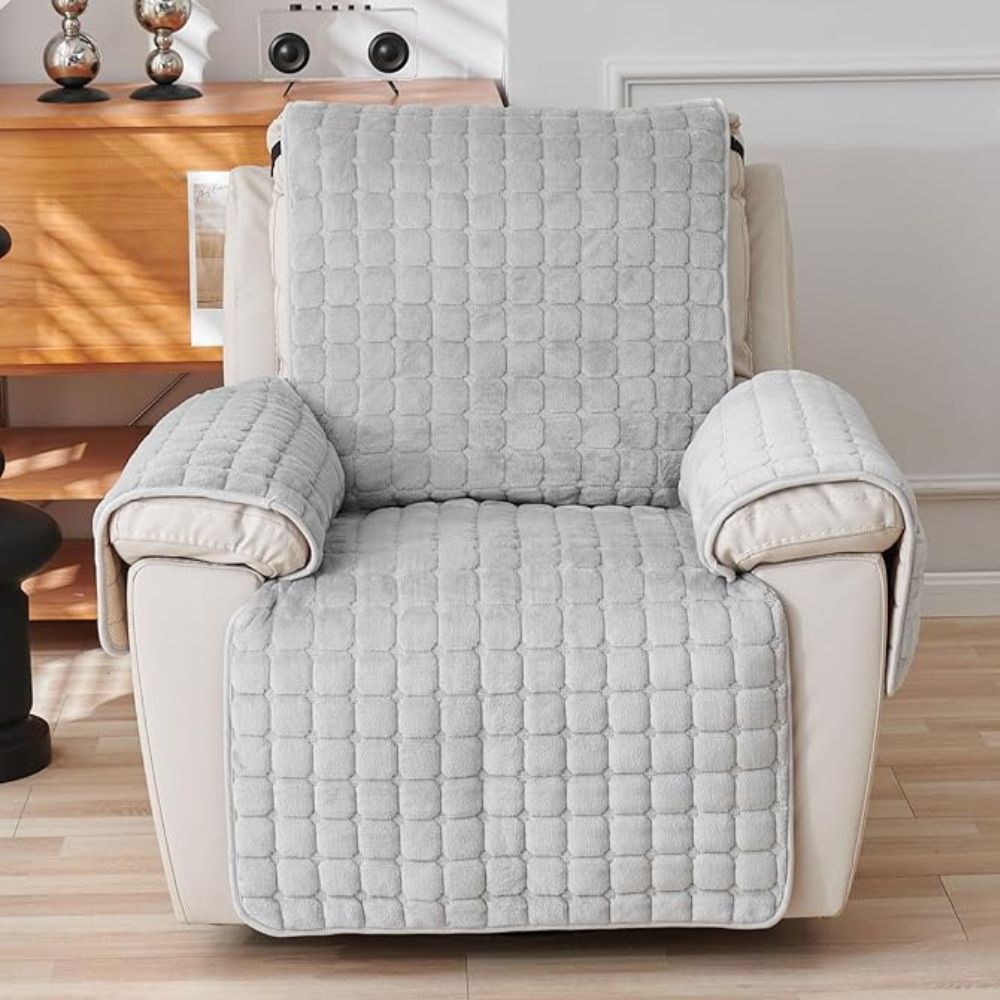 Cozy Comfort Recliner Cover With Plush Texture And Arm Protection, Stretchable Fit - Elesira