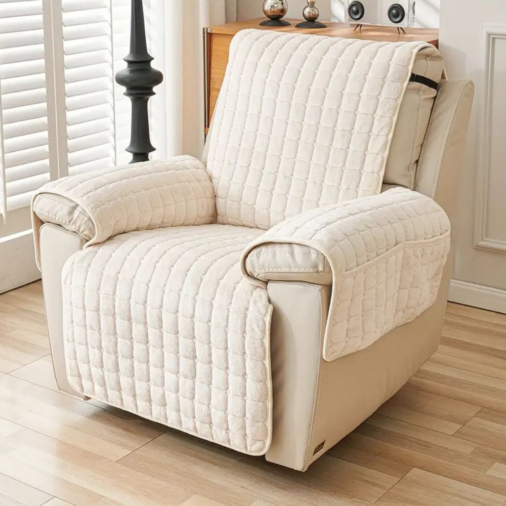 Cozy Comfort Recliner Cover With Plush Texture And Arm Protection, Stretchable Fit - Elesira