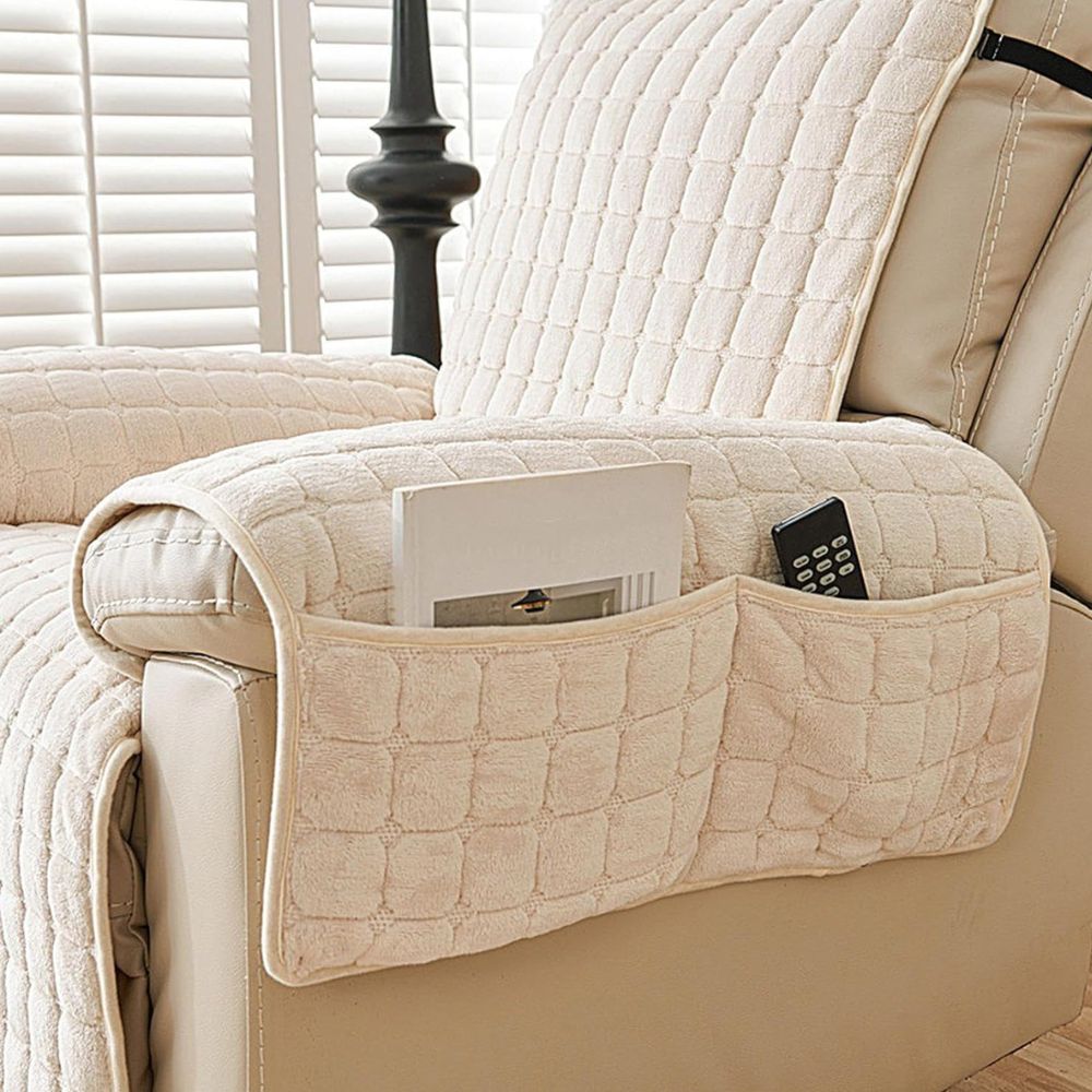 Cozy Comfort Recliner Cover With Plush Texture And Arm Protection, Stretchable Fit - Elesira