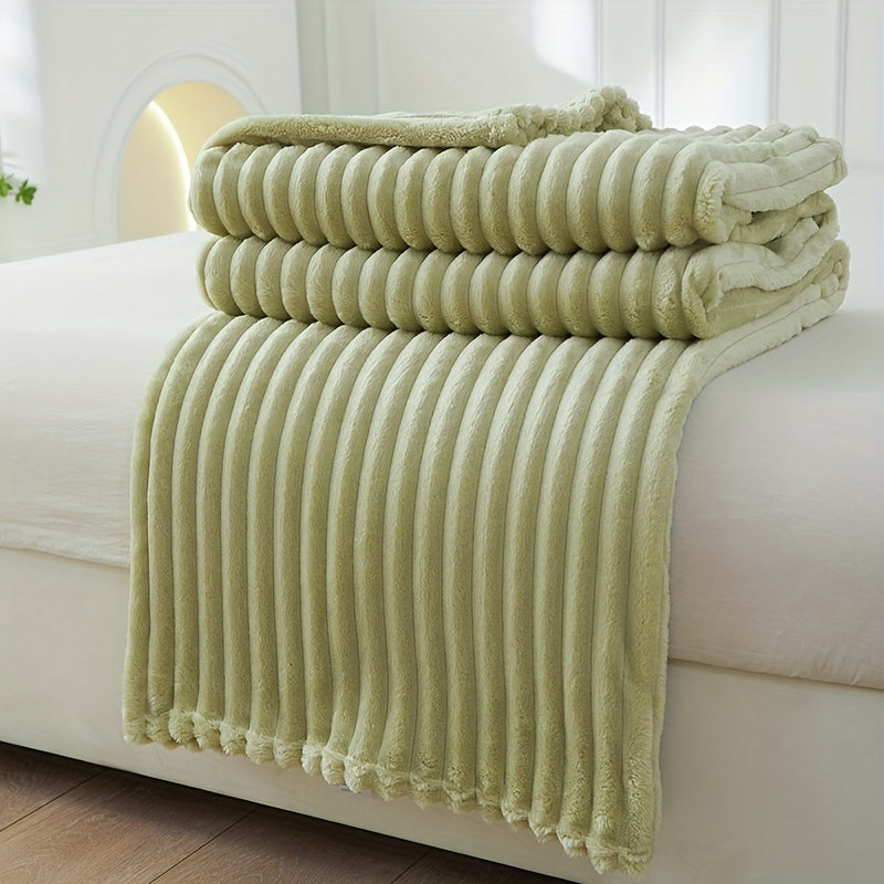 Cozy Haven Plush Ribbed Blanket For Cozy Warmth On Chilly Evenings - Elesira