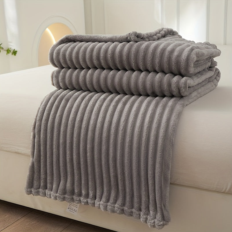 Cozy Haven Plush Ribbed Blanket For Cozy Warmth On Chilly Evenings - Elesira