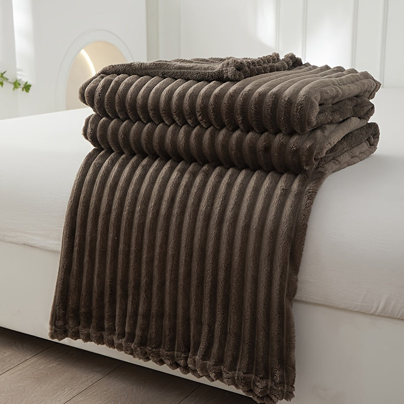 Cozy Haven Plush Ribbed Blanket For Cozy Warmth On Chilly Evenings - Elesira