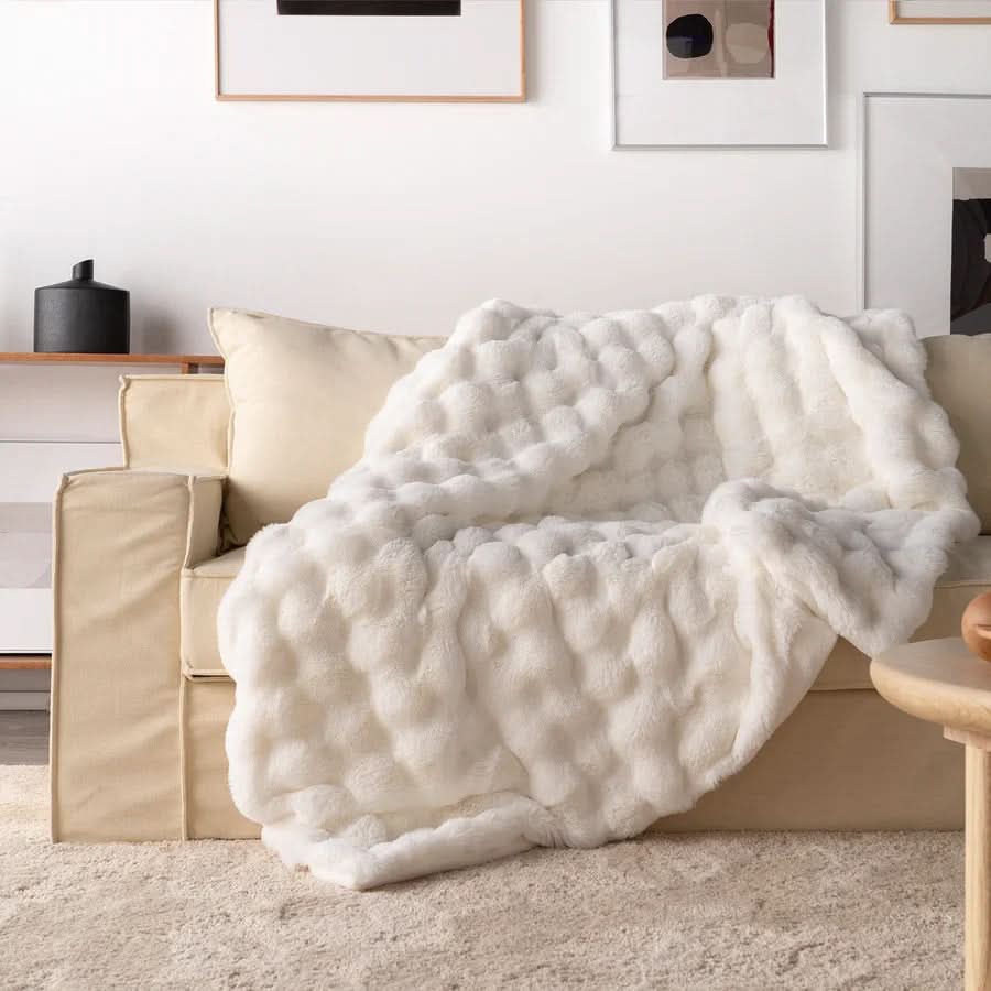 Cozy Haven puha műszőrmepléd kétrétegű kialakítással, egész éves pihenéshez - Elesira