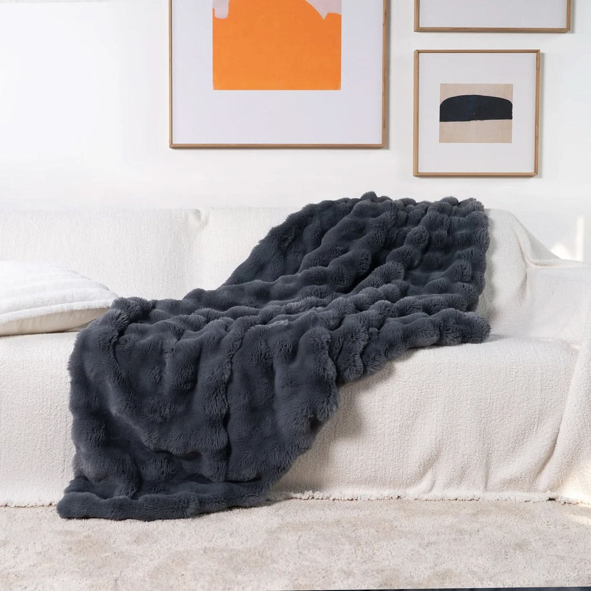 Cozy Haven puha műszőrmepléd kétrétegű kialakítással, egész éves pihenéshez - Elesira