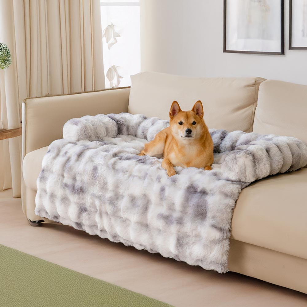 Cozy Retreat Plush Dog Bed Protector For Sofa With Non Slip Base - Elesira