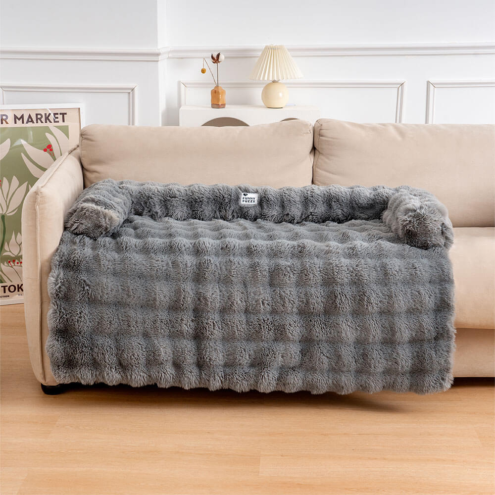 Cozy Retreat Plush Dog Bed Protector For Sofa With Non Slip Base - Elesira