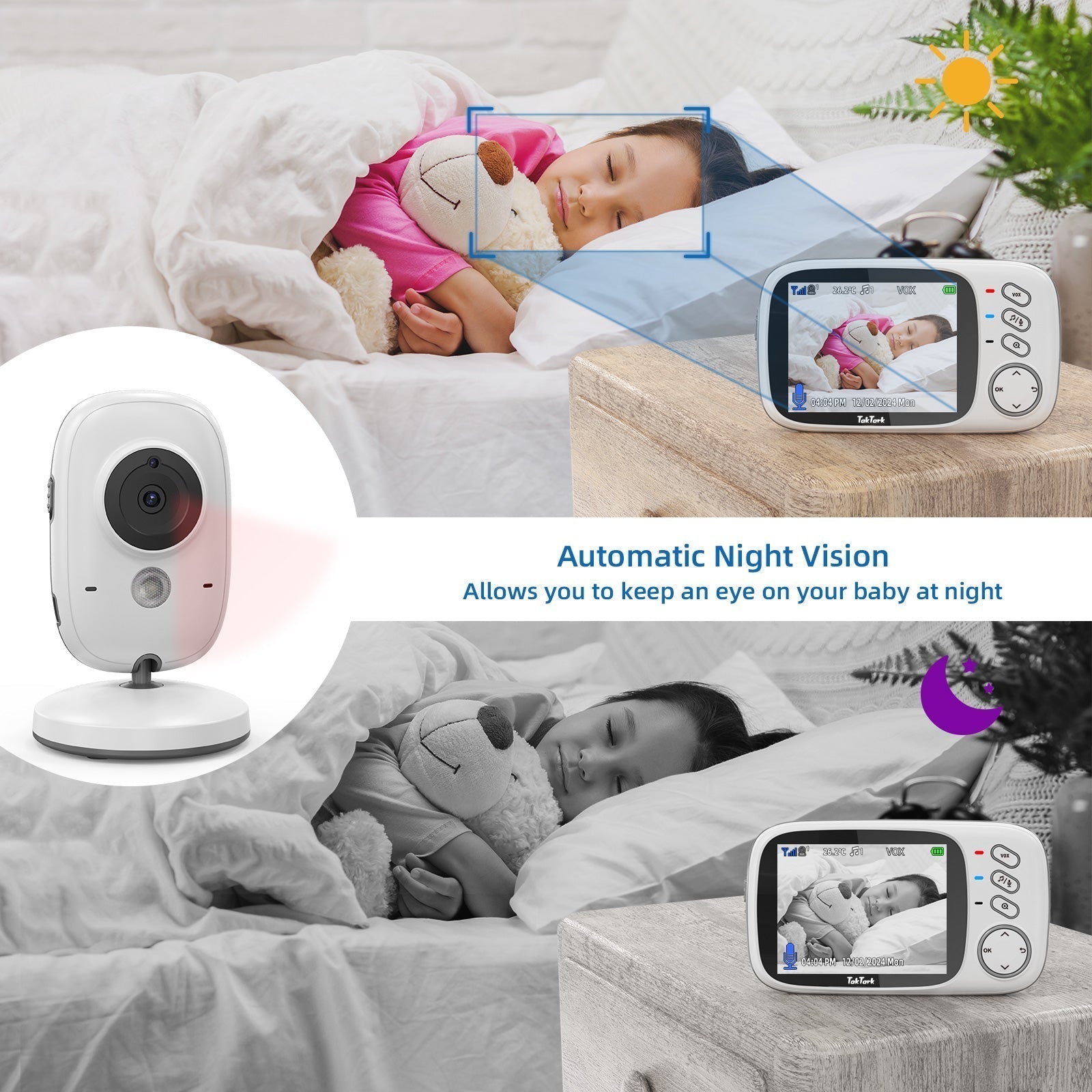 Wireless Baby Monitor with LCD Screen and Two-Way Audio Communication | elesira