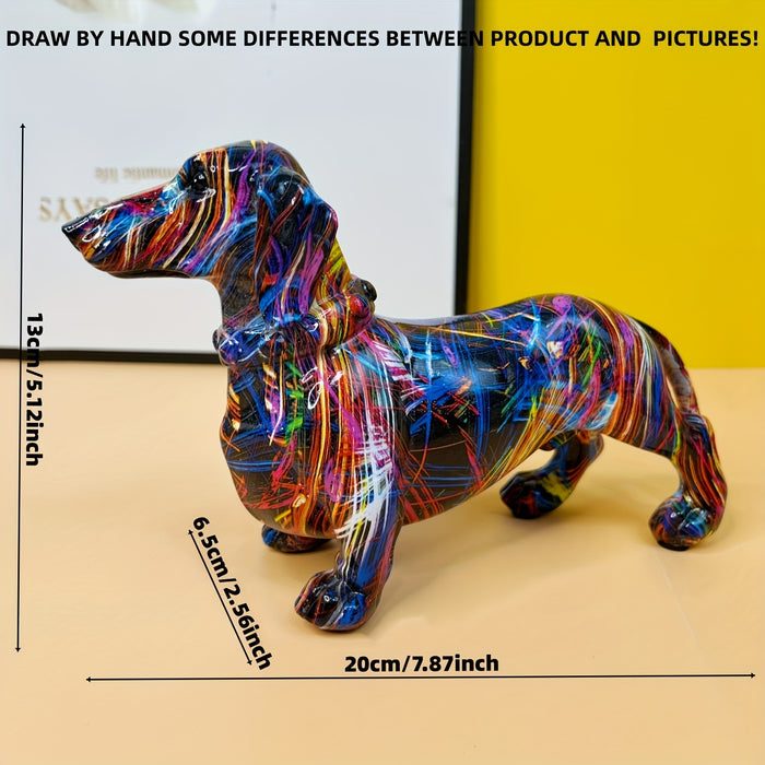 Figurină colorată de teckel pentru un decor de casă fantezist | elesira