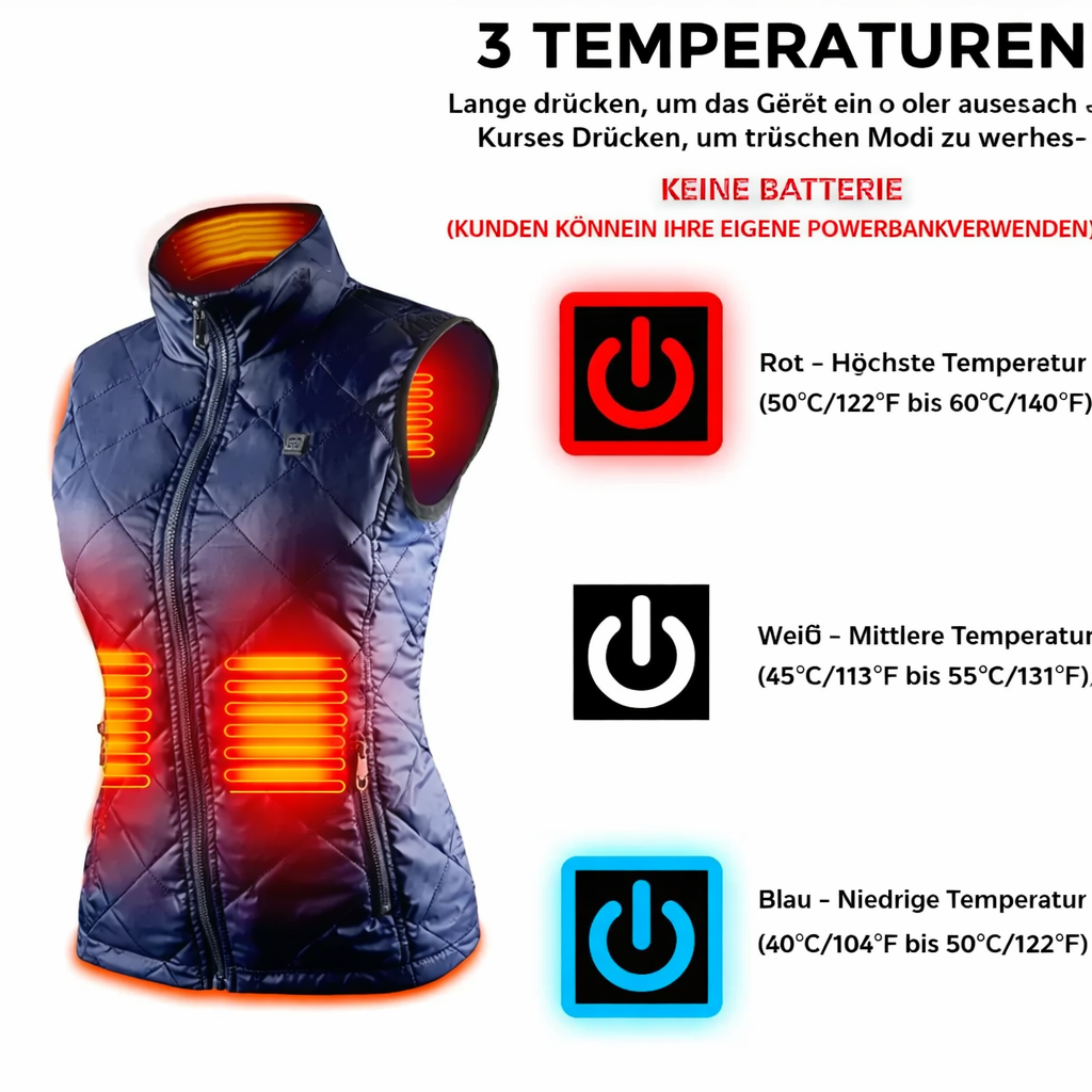 Women's Heated Vest - USB Infrared Technology Jacket - Lightweight & Temperature Control - Perfect for Fall & Winter | elesira