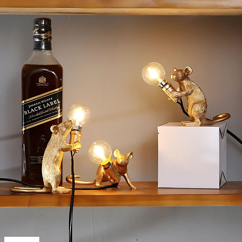Candeeiro de mesa com rato divertido – luz LED única para qualquer espaço | elesira
