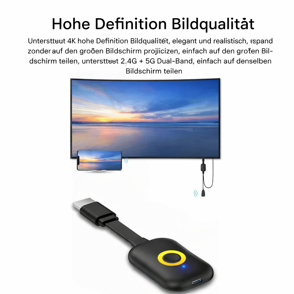 Wireless Display Dongle Adapter - HDMI Plug-and-Play Streaming Device | elesira