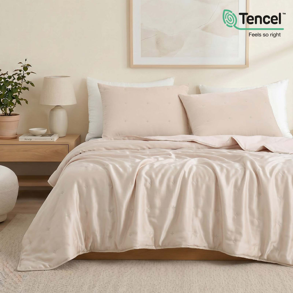 Eco Conscious Tencel Cooling Comforter Set For Hot Sleepers With Moisture Wicking - Elesira