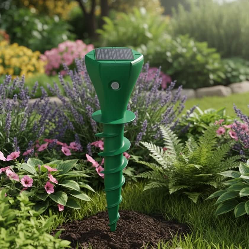 Solar Mole Repellent for Eco-Friendly Garden Protection with Silent Vibration | elesira