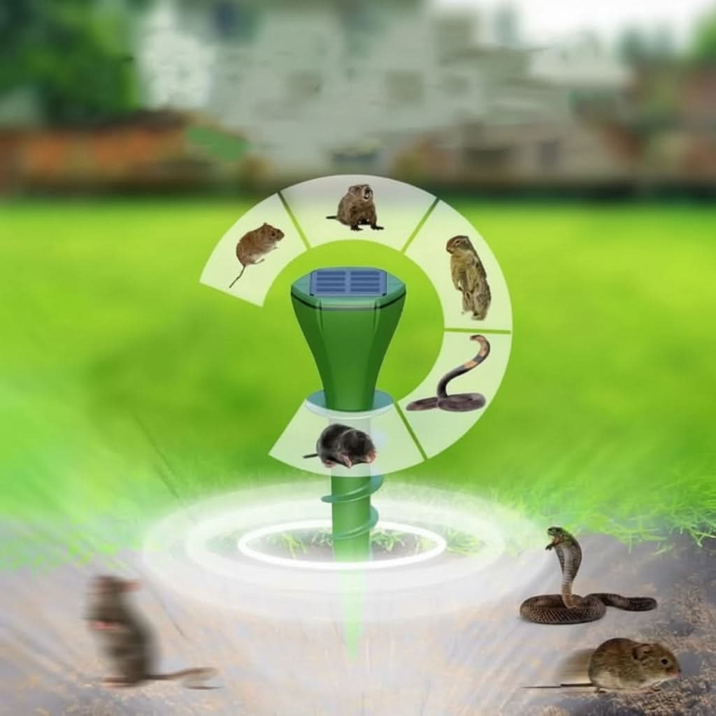 Solar Mole Repellent for Eco-Friendly Garden Protection with Silent Vibration | elesira