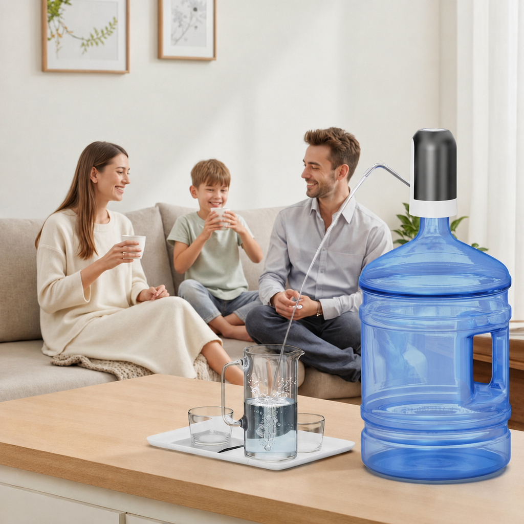 Smart Water Pump - USB Rechargeable Silicone & Steel Dispenser | elesira