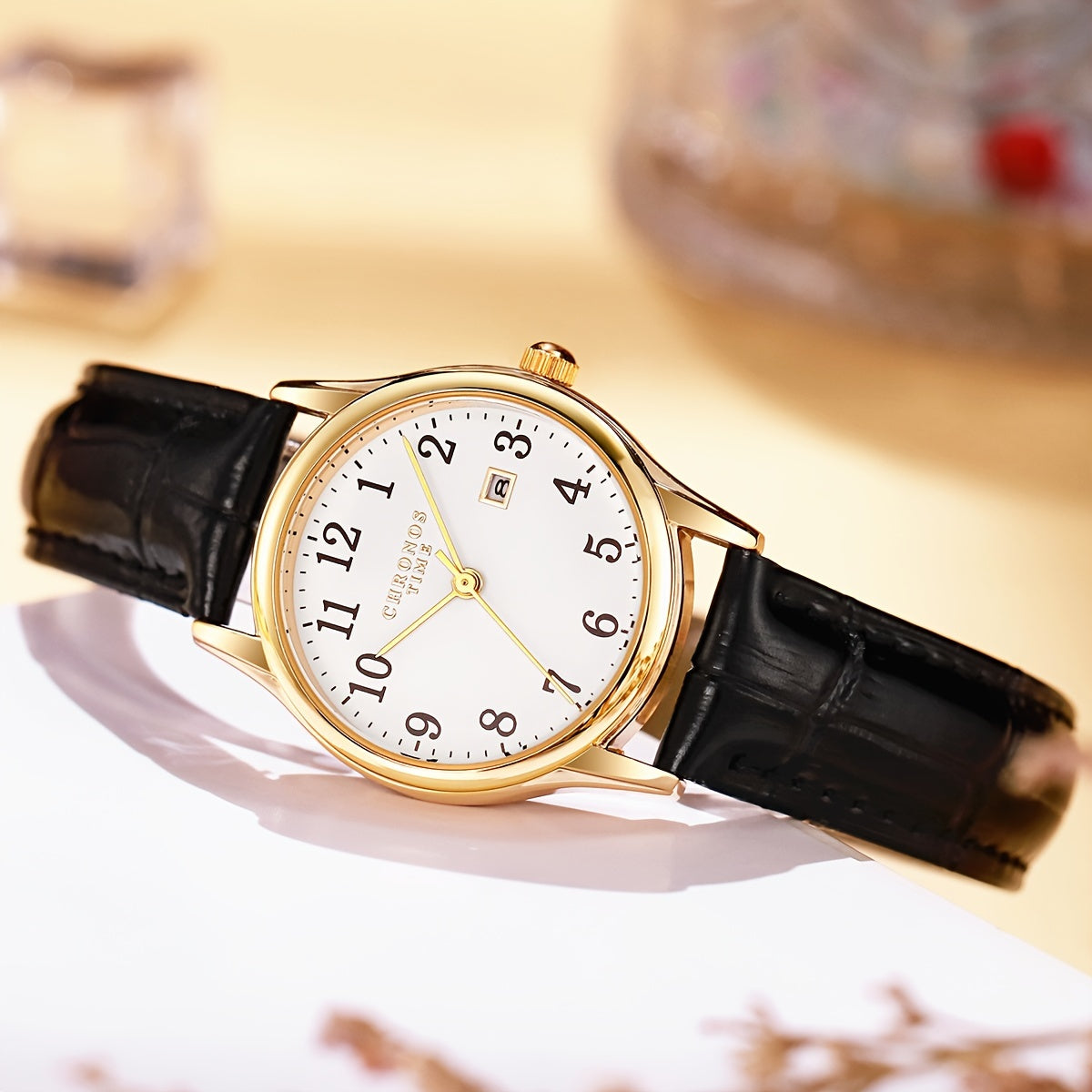 Sophisticated Quartz Watch for Women with Stylish Faux Leather Band | elesira