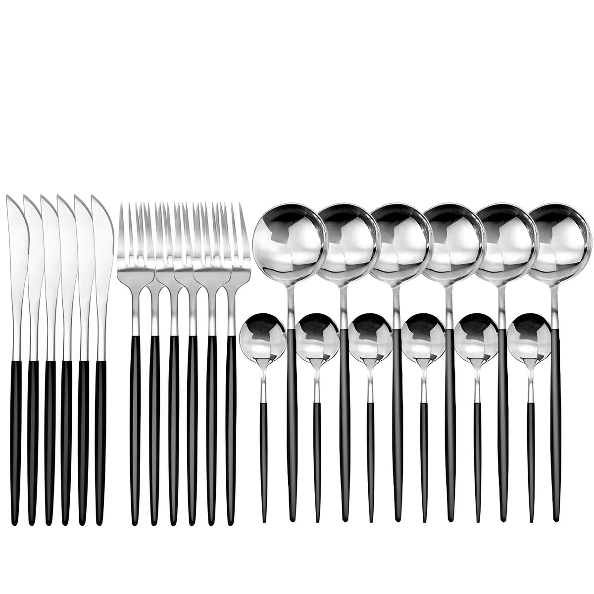 Matte Black Flatware Set With Portable Case For Outdoor Dining - Elesira