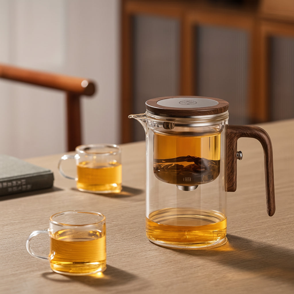 Clear Glass Teapot With Stainless Infuser For Loose Leaf Brewing - Elesira