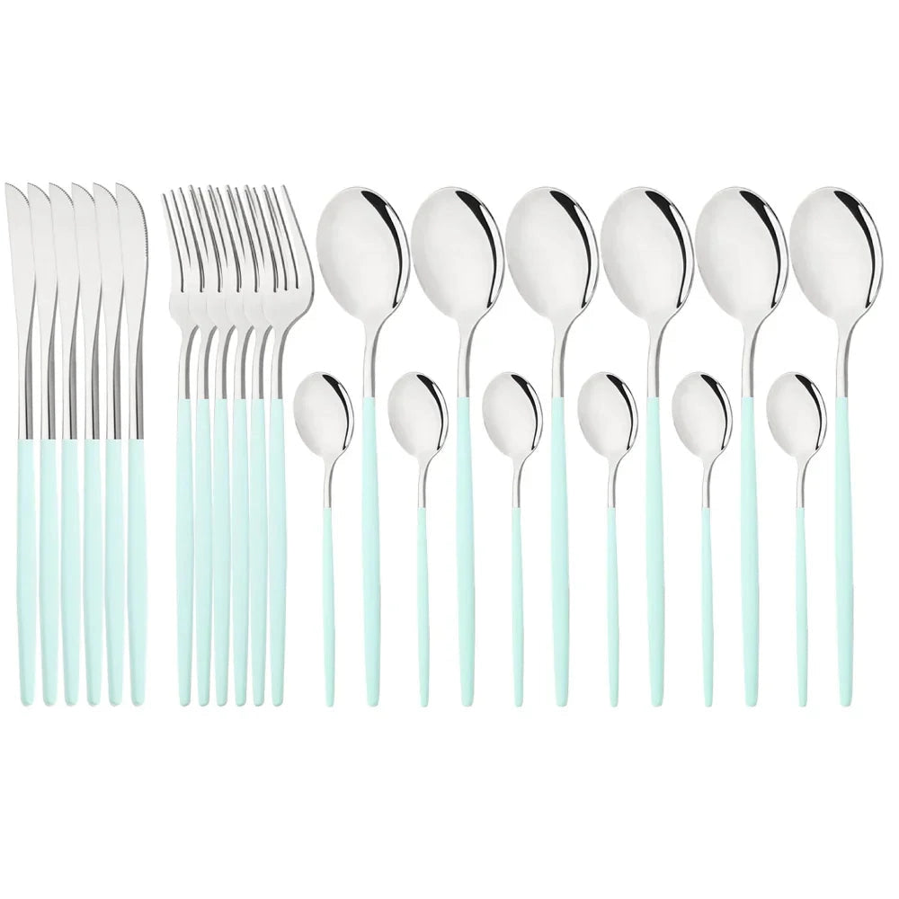 Flatware Set In Pink With Ergonomic Handles For Any Occasion - Elesira