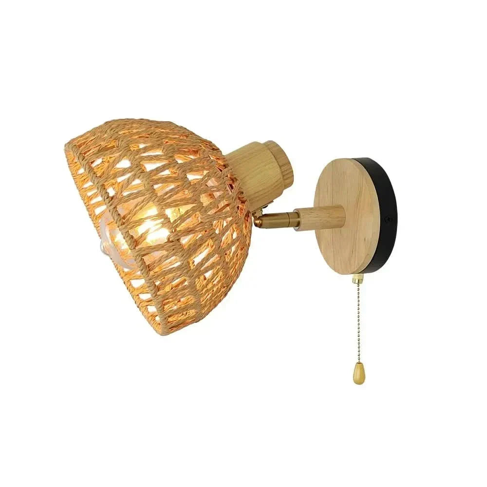 Woven Wall Sconce for Cozy Interiors – Elegant Rattan Design | elesira