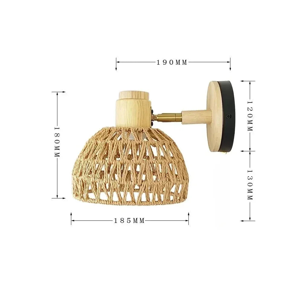 Woven Wall Sconce for Cozy Interiors – Elegant Rattan Design | elesira